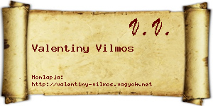 Valentiny Vilmos névjegykártya